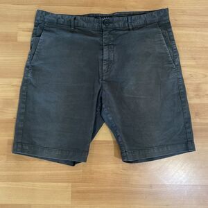 Theory Zaine Patton Slim Straight 9" Shorts Dark Olive Green Mens‎ -Size 33